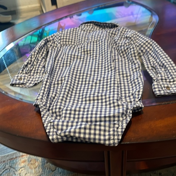 Carter's‎ Navy and White Checkered Baby Bodysuit - Picture 3 of 3